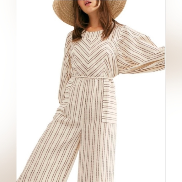Free People Pants - FREE PEOPLE Ivory Combo Jumpsuit nwt
